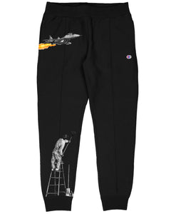 Canary Yellow x Figures of Speech Culture Wall 5A [Black] Sweat Pants