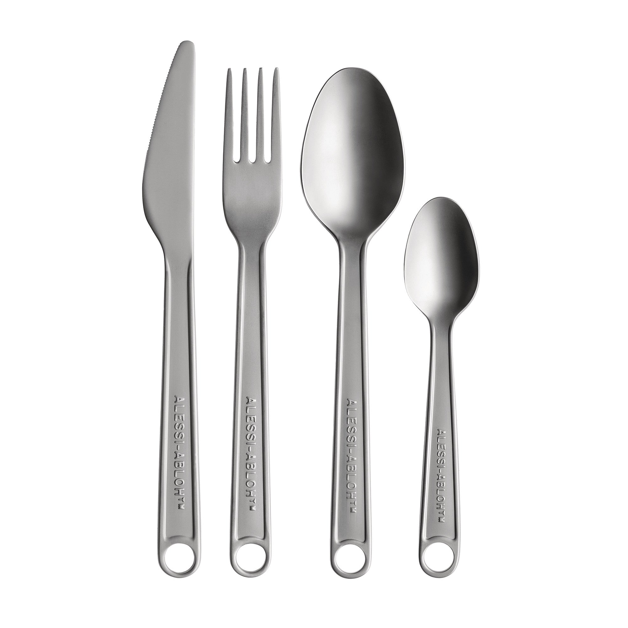 Conversational Objects: Virgil Abloh x Alessi 4 Piece Cutlery Set