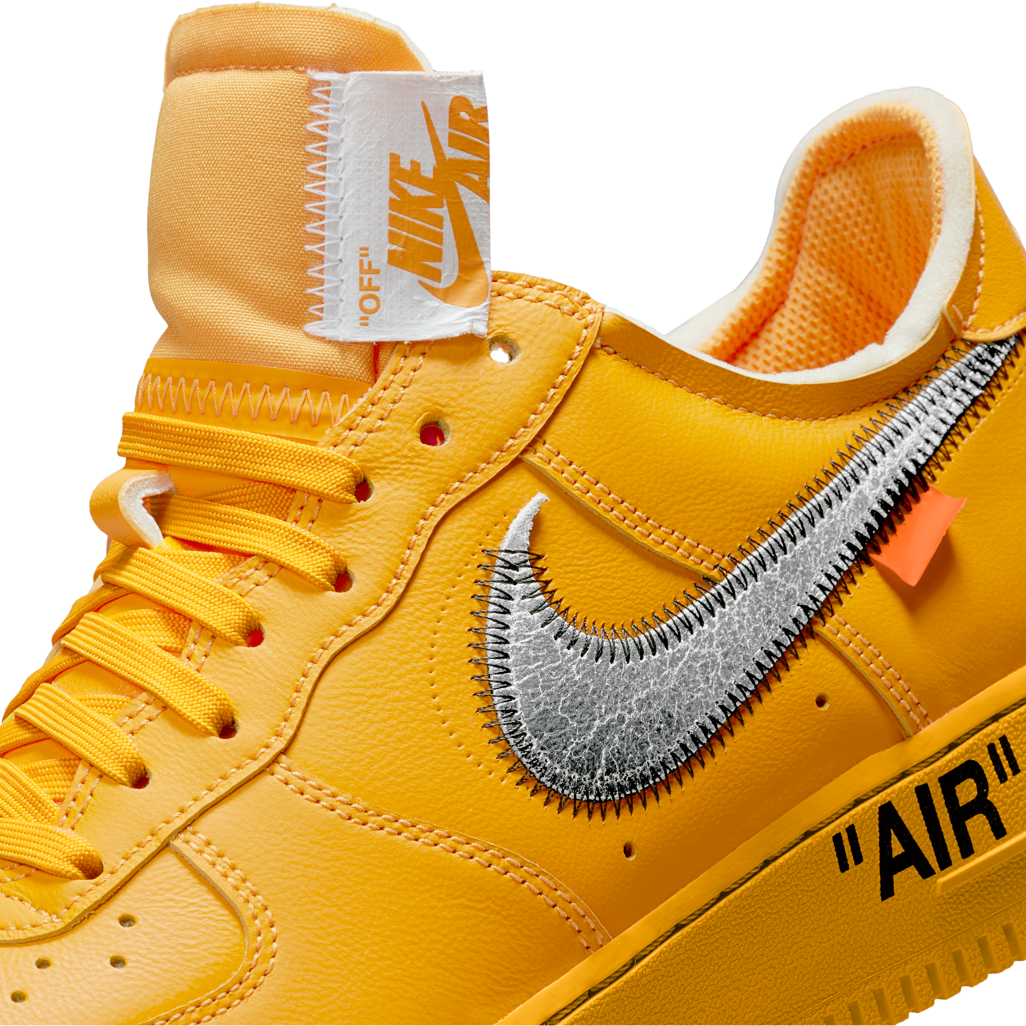 off white air force 1 yellow on feet