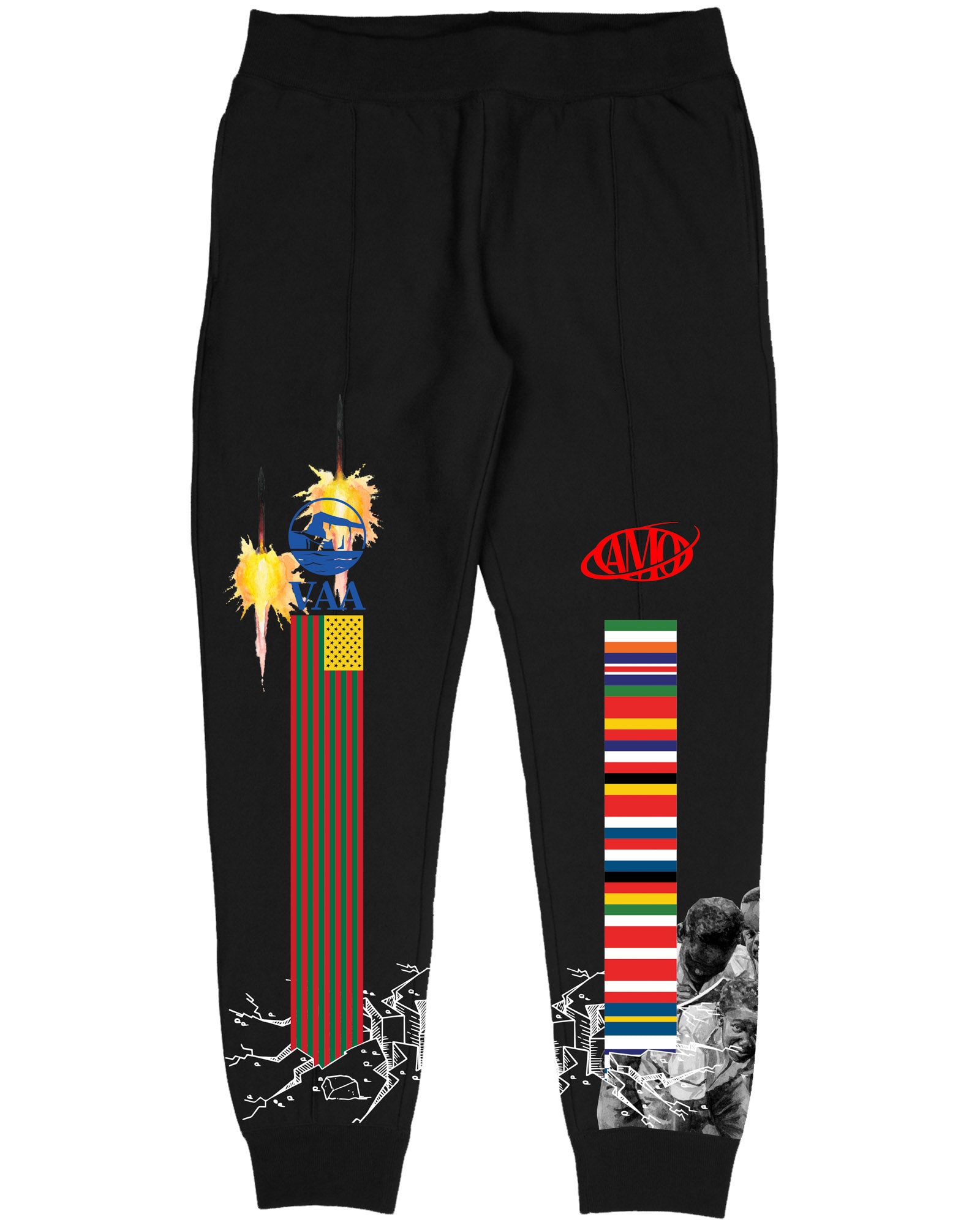 Canary Yellow x Figures of Speech Culture Wall 5A [Black] Sweat Pants