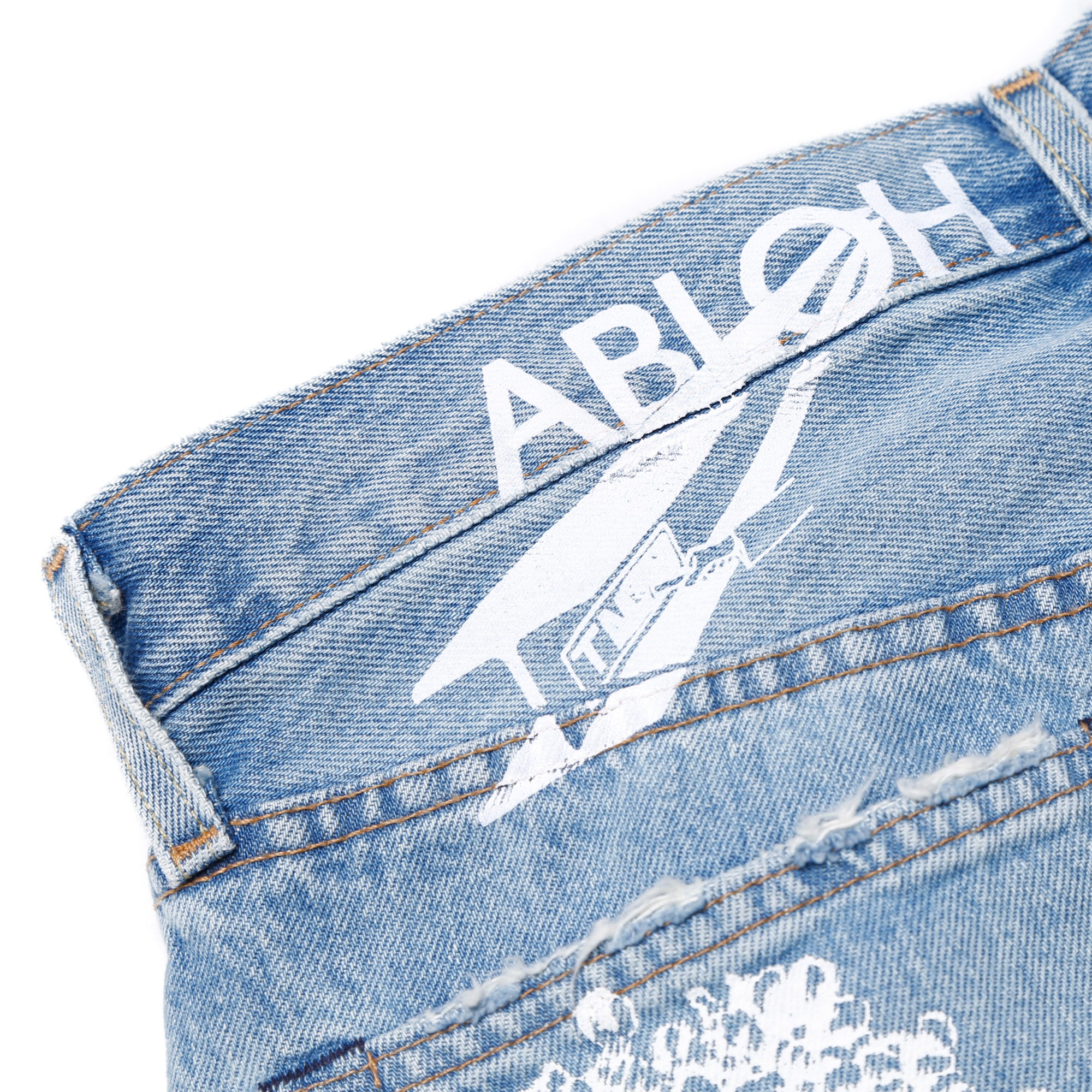 DENIM TEARS x VIRGIL ABLOH “MESSAGE IN A TEAR” PRINTED JEANS – Canary Yellow
